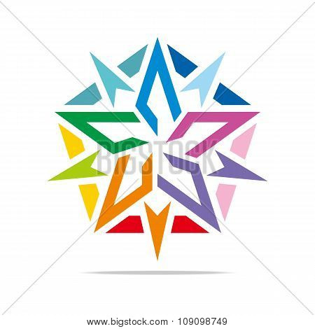 Abstract logo star symbol hexagon design vector
