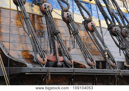 Old And Historical Boat In The Port Of Goteborg