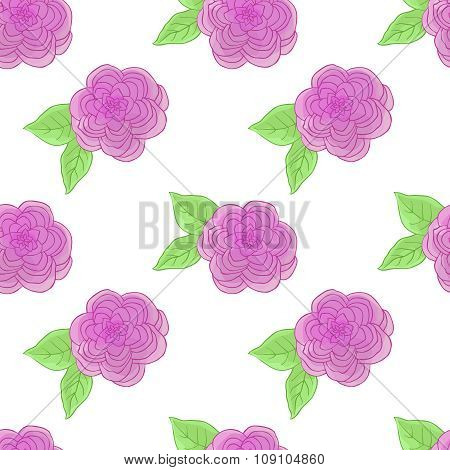 Floral seamless pattern with watercolor effects.