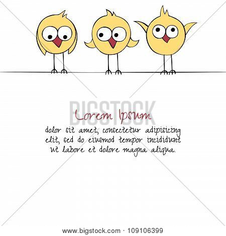 Birds greeting card.