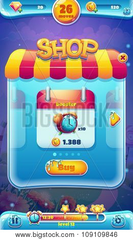 Sweet World Mobile Gui Shop Screen For Video Web Games