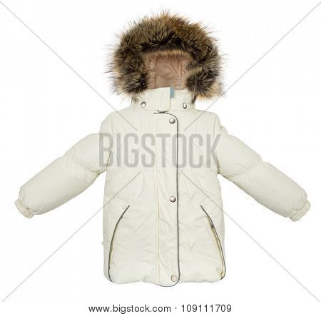 Childrens Women winter jacket isolated on white background.