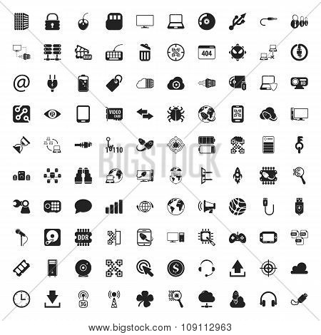 Technology 100 Icons Set For Web