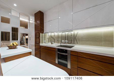 Kitchen Area In Specious Apartment