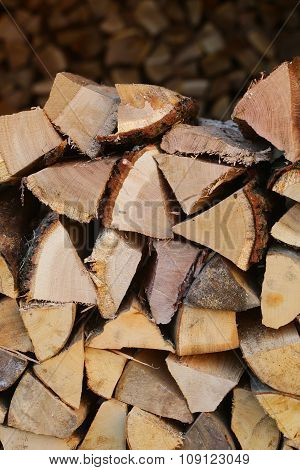 Piles Of Chopped Firewood