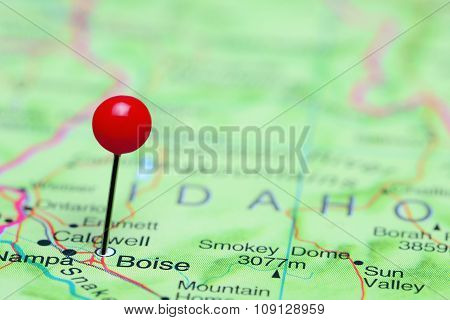 Boise pinned on a map of USA
