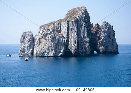 Pan Di Zucchero Rocks In The Sea, In Masua (nedida), Sardinia. Daily