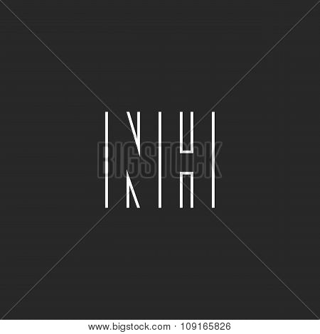 Letter Nh Logo Monogram, Decoration Design Element Template, Mockup Wedding Invitation Union Emblem