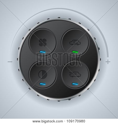 Car Clima Control With Cool Circle Knobs