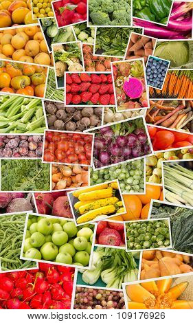Fruits And Vegetables Collage
