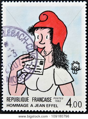 FRANCE - CIRCA 1983: A stamp printed in France dedicated to Jean Effel circa 1983