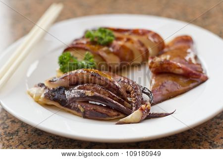 Whole Cooked Squid Calamari