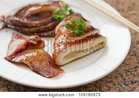Whole Cooked Squid Calamari