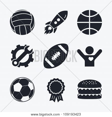 Sport balls. Volleyball, Basketball, Soccer.