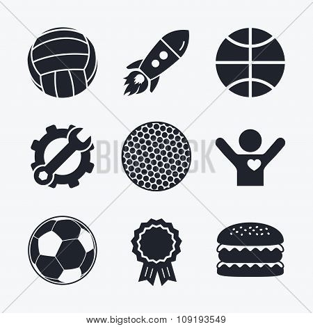 Sport balls. Volleyball, Basketball, Soccer.