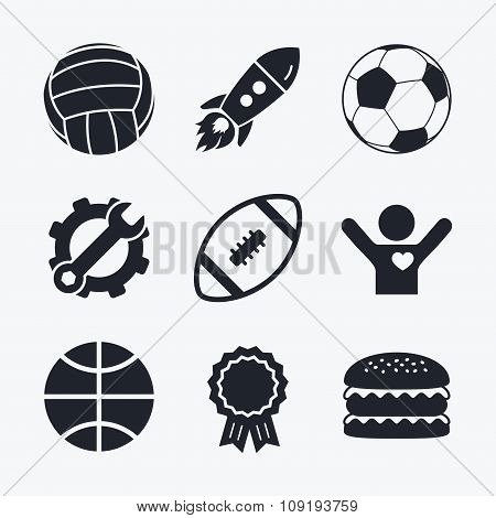 Sport balls. Volleyball, Basketball, Soccer.