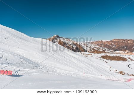 Winter mountains in Gusar region of Azerbaijan