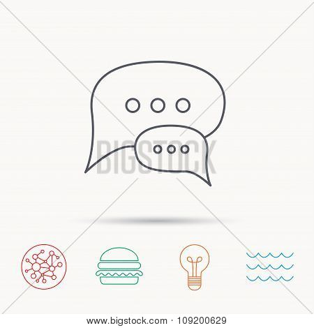 Chat icon. Comment message sign.