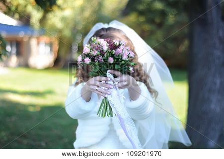 Beautiful Wedding Bouquet In Hands Of The Bride