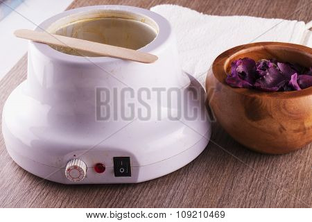 Wax Heater Over Wood