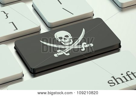 Software Piracy Concept, On The Computer Keyboard