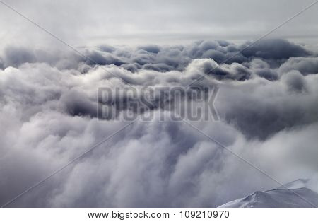Top Of Off-piste Slope Before Storm