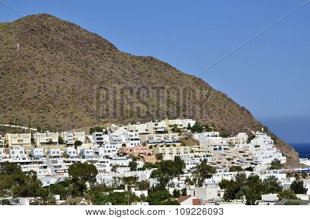 San Jose in Cabo de Gata natural park Almeria Spain. Mediterranean seaside town