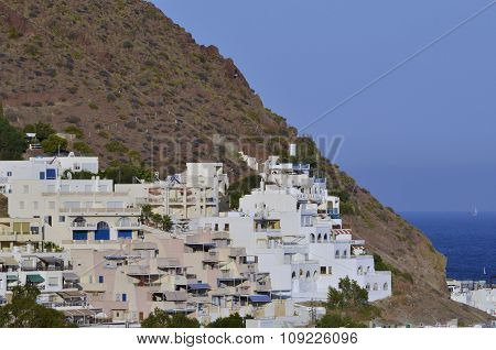 San Jose in Cabo de Gata natural park Almeria Spain. Mediterranean seaside town