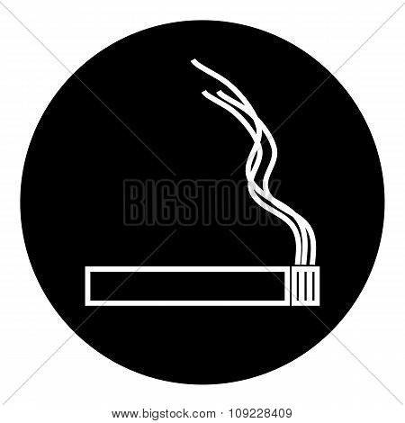Cigarette Icon On White.