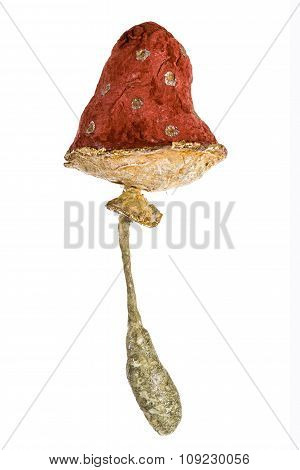 Mushroom - Toy Of Handmade, Isolated On White Background