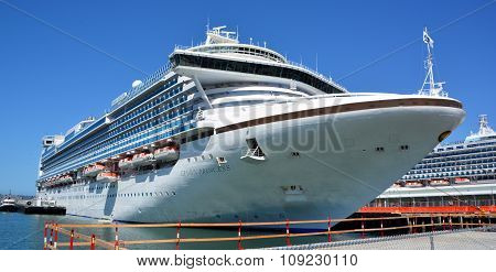 SAN DIEGO CA USA APRIL 07 2015: Crown Princess is a Grand-class cruise ship owned and operated by Pr