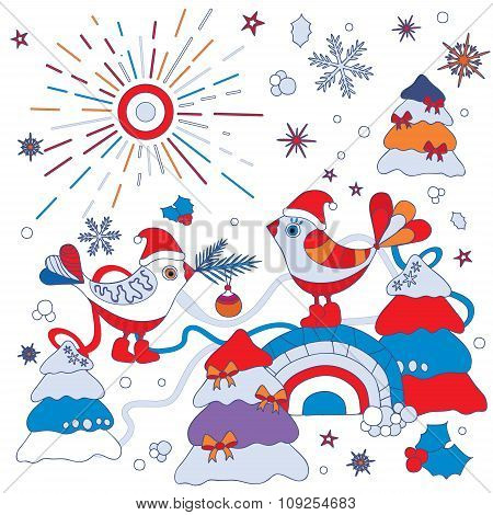 Stock Vector Winter Background. Card, Poster Template