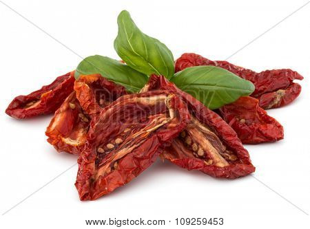Dried tomatoes isolated on white background cutout