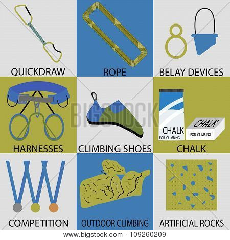 Set icon sport climbing
