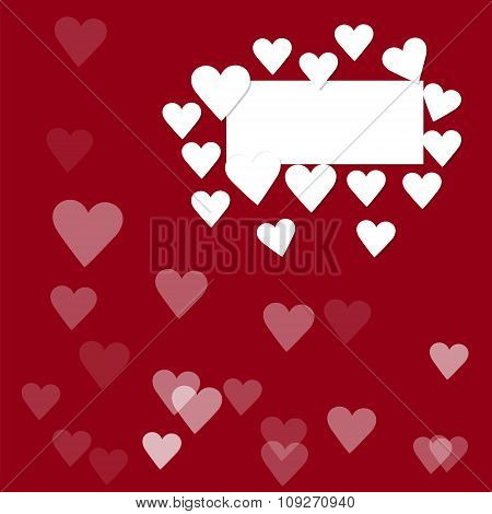 white frame with hearts 3d