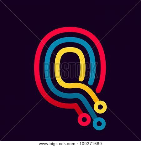 Q Letter Formed By Electric Line.