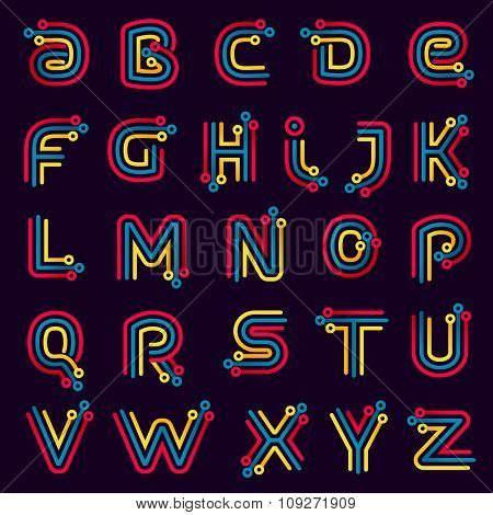 Alphabet Formed By Electric Line.
