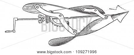 Turn-wrest plow Ransomes, vintage engraved illustration. Industrial encyclopedia E.-O. Lami - 1875.