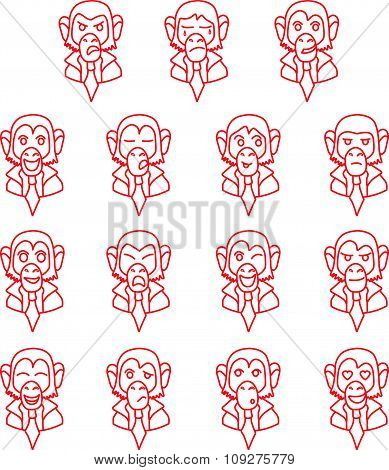 Contour monkey-businessman