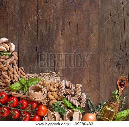 Whole Wheat  Pasta, Vegetables,  Herbs And Olive Oil