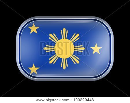Philippines Variant Flag. Rectangular Shape With Rounded Corners