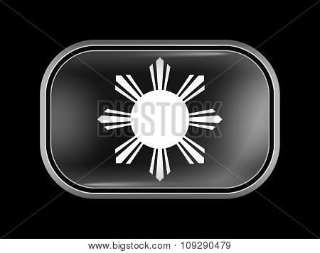 Philippines Variant Flag. Rectangular Shape With Rounded Corners