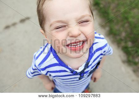 little boy wince