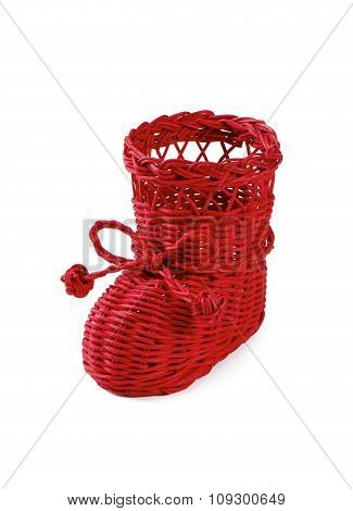 Christmas Bast Shoes Isolated Over White