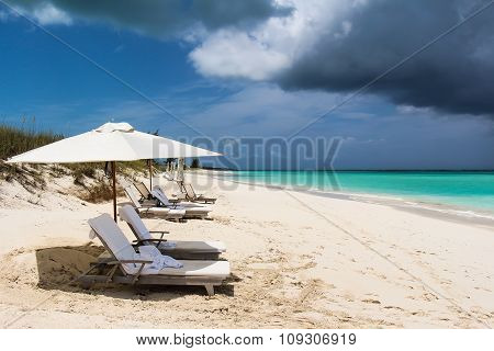 Beach with storm approaching