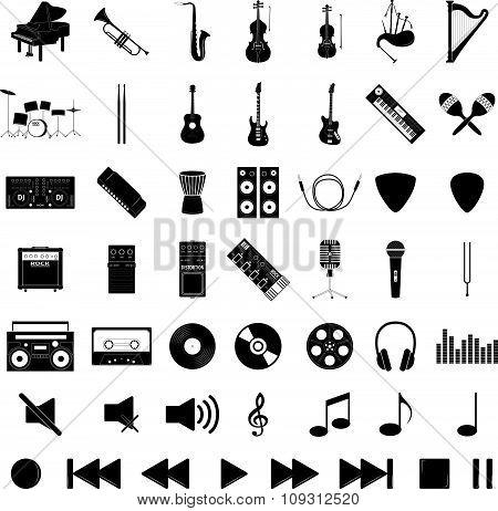 Musical instrument set, vector illustration