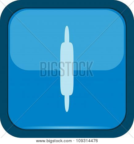 Rolling-pin on a blue button