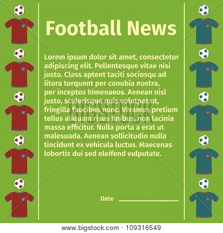 Football card for advertising or news