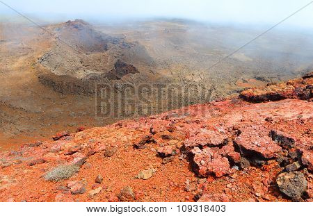 Piton de la Fournaise (Peak of the Furnace) 2632m is a shield volcano on the eastern side of Reunion island in the Indian Ocean. It is currently one of the most active volcanoes in the world.