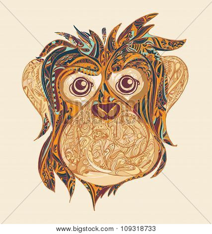 Decorative Ornamental Head Of Monkey..symbol Of The Year 2016 By Chinese Horoscope For Your Design